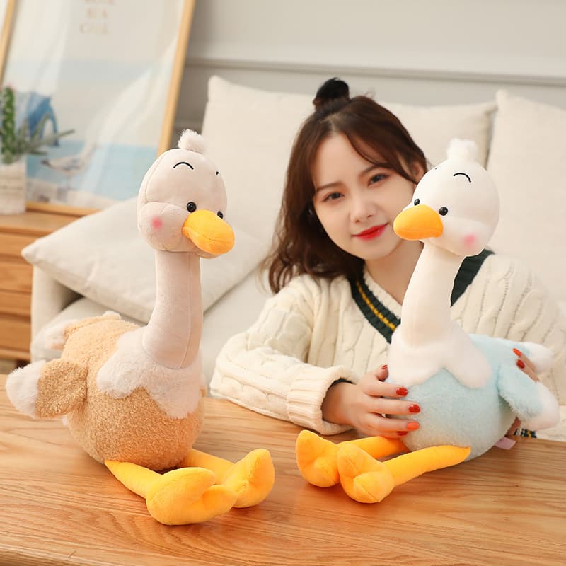 抱き枕 ふわふわあひる親子の暖かい癒し鳥抱き枕