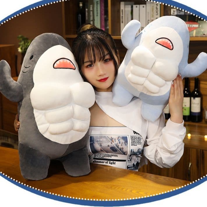 抱き枕 筋肉隆々鮫さん大きいぬいぐるみ抱き枕