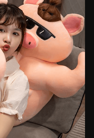 抱き枕 筋肉豚さんサングラス付き癒し系大きい抱き枕