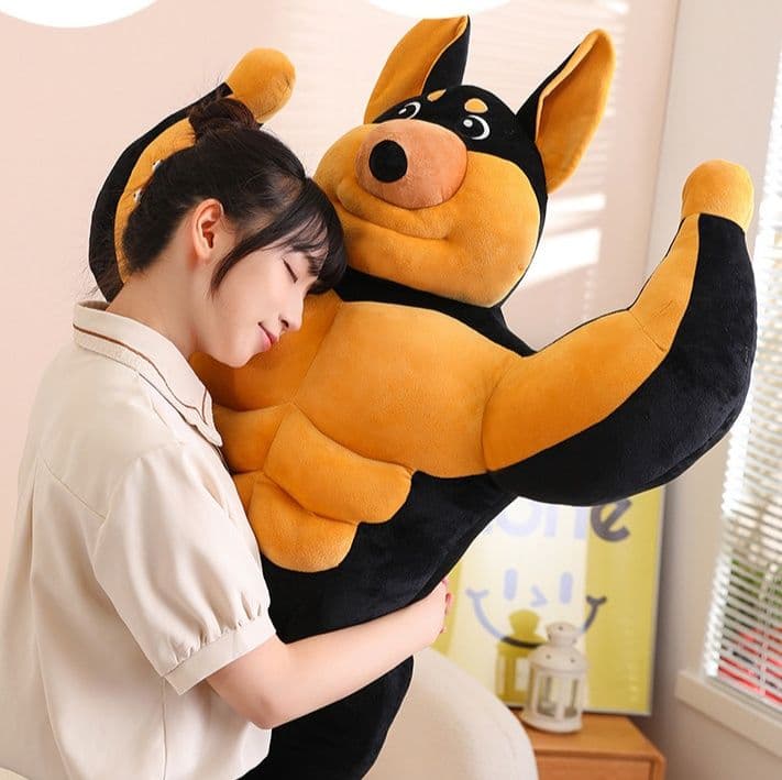 抱き枕 筋肉質犬キャラクター超大型ぬいぐるみ抱き枕