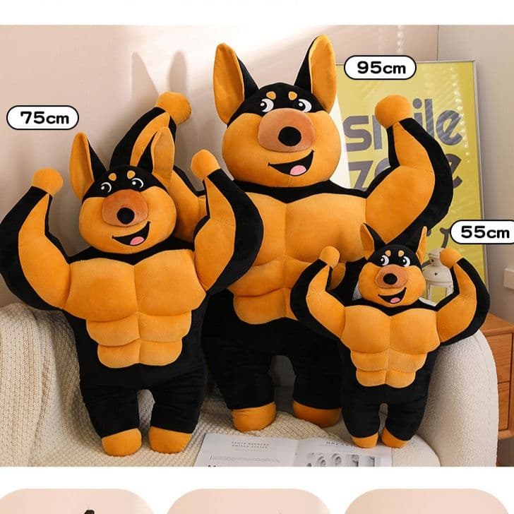 抱き枕 筋肉質犬キャラクター超大型ぬいぐるみ抱き枕
