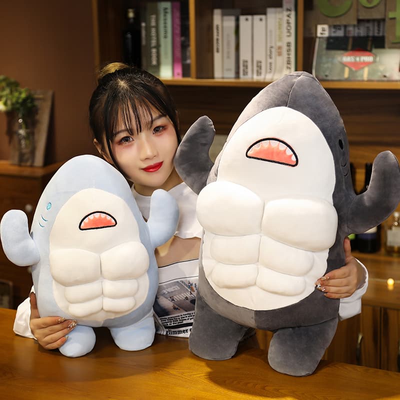 抱き枕 筋肉隆々鮫さん大きいぬいぐるみ抱き枕