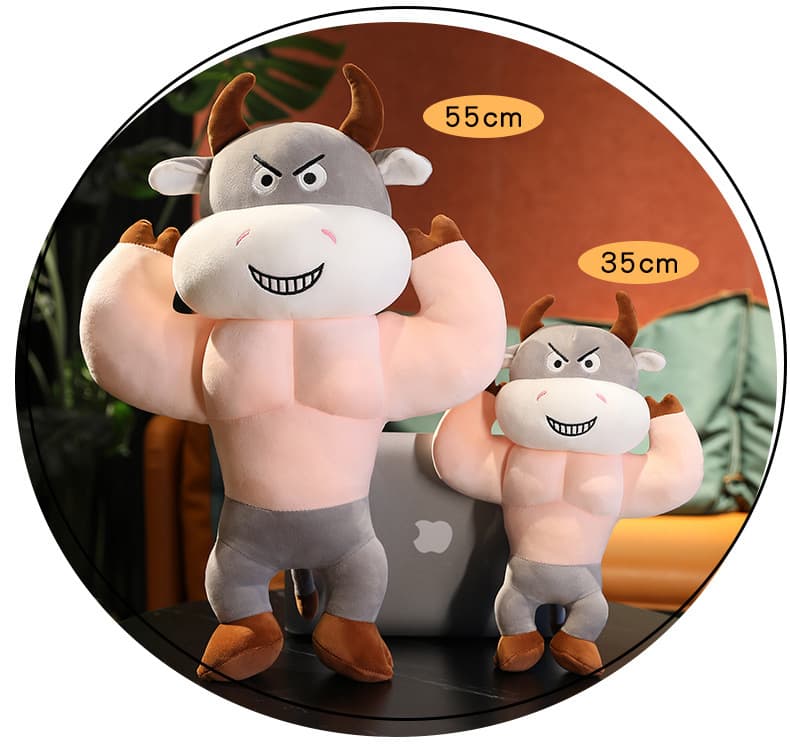 抱き枕 筋肉牛キャラクター大きい抱き枕