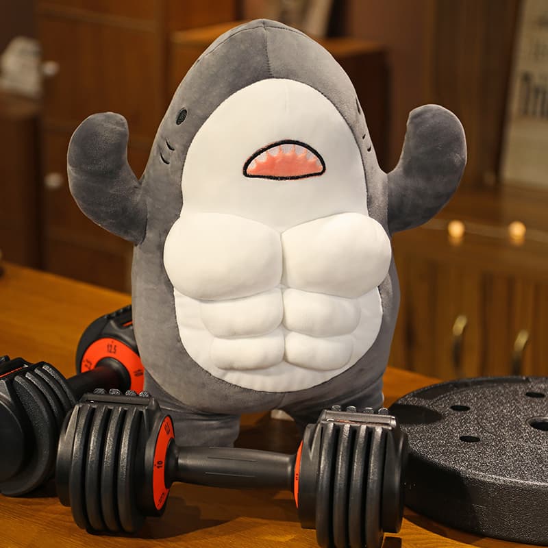 抱き枕 筋肉隆々鮫さん大きいぬいぐるみ抱き枕
