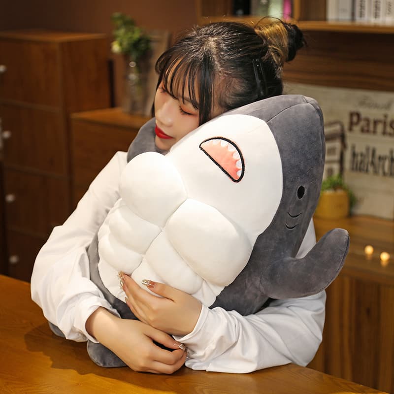 抱き枕 筋肉隆々鮫さん大きいぬいぐるみ抱き枕
