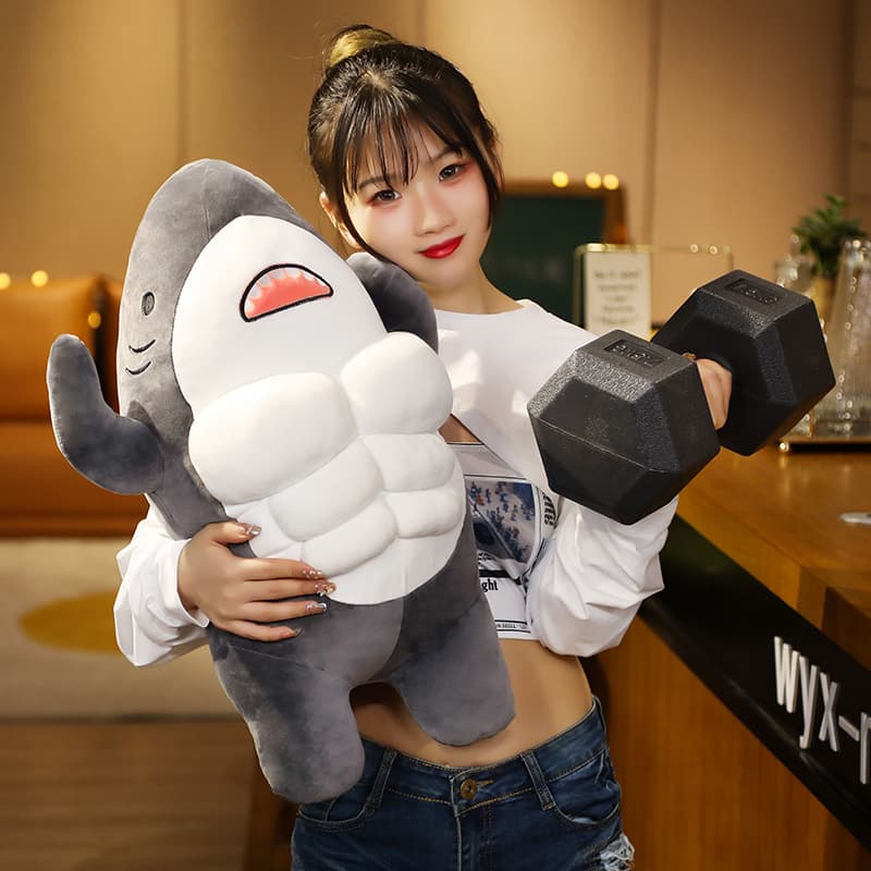 抱き枕 筋肉隆々鮫さん大きいぬいぐるみ抱き枕